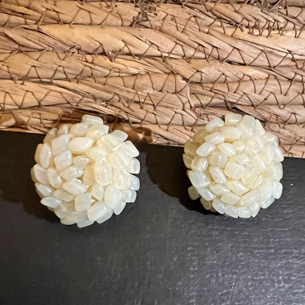 Vintage Moonstone Clip On Earrings